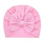 Παιδικό- Βρεφικό Μαλακό ελαστικό τουρμπάνι μαλλιών με μεγάλο φιόγκο  0-3 χρονών - Pink