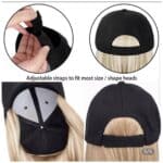 Γυναικείο άσπρο  καπέλο με ραμμένα μαλλιά στο κάτω μέρος- Μαύρο χρώμα - Image 5