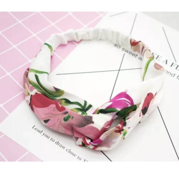 Γυναικεία  Μαλακή  Σατέν κορδέλα μαλλιών Flower White - Image 2