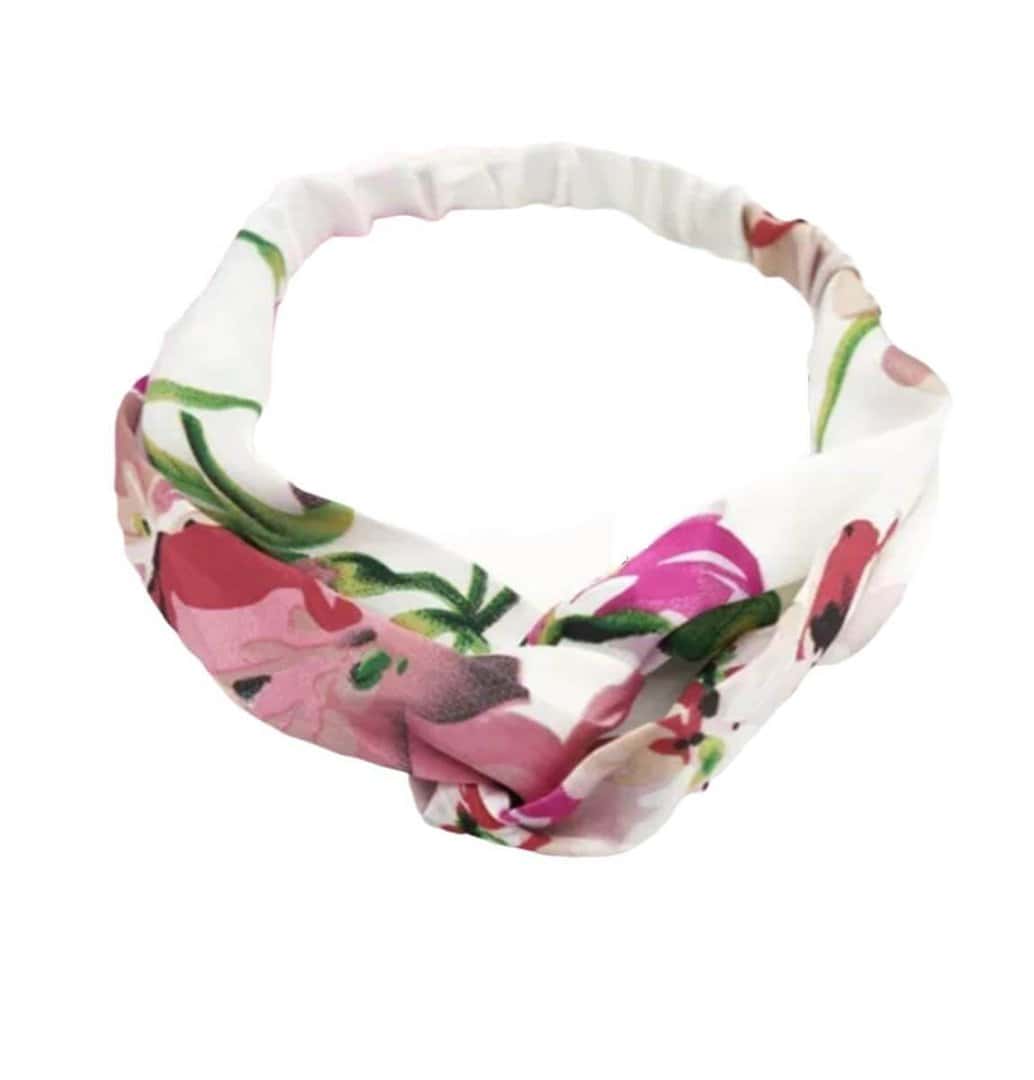 woman-headband-hair2 Γυναικεία Μαλακή Σατέν κορδέλα μαλλιών Flower White - Image 1