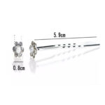 Νυφικό Τσιμπιδάκι- Φουρκέτα Λουλουδάκι με στρας και πέρλα 0,8 cm - Image 3