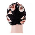 Γυναικείο  Μαλακό Τουρμπάνι  μαλλιών - Black flowers (Μαύρο) - Image 3