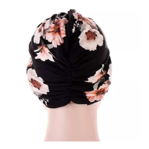 Γυναικείο  Μαλακό Τουρμπάνι  μαλλιών - Black flowers (Μαύρο) - Image 3