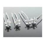 Νυφικό Τσιμπιδάκι- Φουρκέτα Λουλουδάκι λευκό με στρας  1,2cm - Image 2