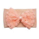 Παιδική- Βρεφική Μαλακή κορδέλα μαλλιών με Τριανταφυλλένιο φιόγκο Somon 0-6 χρονών