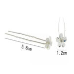 Νυφικό Τσιμπιδάκι- Φουρκέτα Λουλουδάκι λευκό με στρας  1,2cm - Image 3