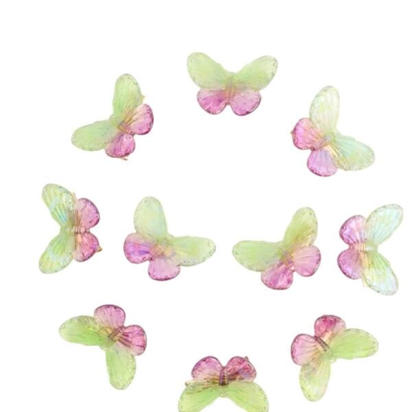 Παιδικό  Clip -Κοκαλάκι μαλλιών Πεταλούδα Purple-Green Rainbow - Image 2