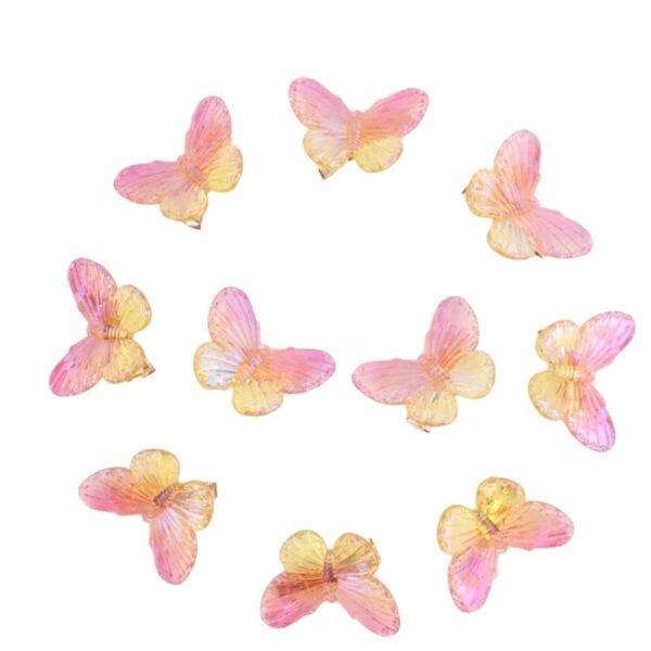 Παιδικό  Clip -Κοκαλάκι μαλλιών Πεταλούδα Rainbow Pink - Image 2