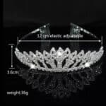 Νυφική Κορώνα- Τιάρα με κρύσταλλα  ασημί ύψους 3,60cm με χτενάκι στήριξης - Image 2