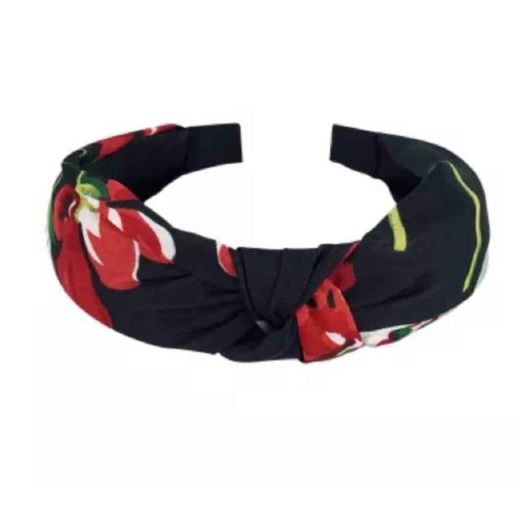 black-flowers-woman-headband Γυναικεία-Παιδική Στέκα μαλλιών Flower Black - Image 1