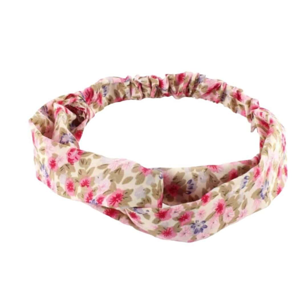 floral-headband-woman Γυναικεία Μαλακή κορδέλα μαλλιών Floral Pink - Image 1