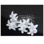 Νυφικό Τσιμπιδάκι- Φουρκέτα Λευκό Λουλούδι με στρας 2cm - Image 3