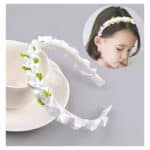 Στέκα Παιδική λευκή με λουλουδάκια Βάφτισης- Παρανυφάκια-Πάρτυ - Image 2