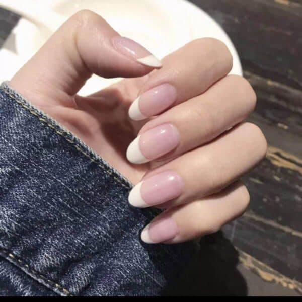 Press-on Nails Ψεύτικα νύχια σετ nail art 24 Τμχ  + 1 extra κόλλα- French Nails - Image 2