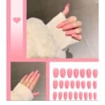 Press-on Nails Ψεύτικα νύχια σετ nail art 24 Τμχ  + 1 extra κόλλα- Peach - Image 2