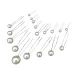 Νυφικό Σετ 18 τμχ Φουρκέτα Λευκή Πέρλα διάφορα μεγέθη