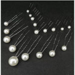 Νυφικό Σετ 18 τμχ Φουρκέτα Λευκή Πέρλα διάφορα μεγέθη - Image 4