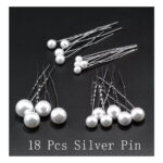 Νυφικό Σετ 18 τμχ Φουρκέτα Λευκή Πέρλα διάφορα μεγέθη - Image 3