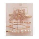 Γυναικείο fashion Σετ 4 τμχ clip starfish crystal gold