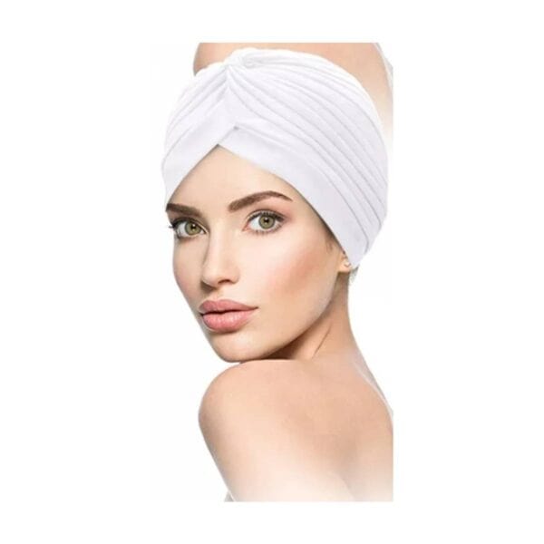 Γυναικείο Υφασμάτινο Μαλακό Τουρμπάνι μαλλιών -White - Image 3