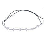 Νυφική αλυσίδα με κρύσταλλα σε ασημί χρώμα τύπου κορδέλα 02 - 22cm