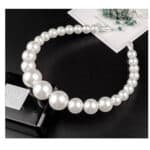 Νυφική Γυναικεία  Στέκα Μαλλιών με Λευκές μεγάλες Πέρλες - Image 2