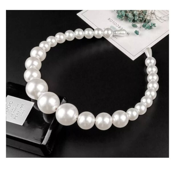 Νυφική Γυναικεία  Στέκα Μαλλιών με Λευκές μεγάλες Πέρλες - Image 2