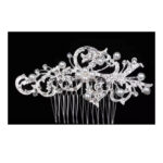 Νυφικό Χτένακι  με πέρλες και κρύσταλλα Bridal 10cm Silver - Image 2