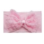 Παιδική- Βρεφική Μαλακή κορδέλα μαλλιών με Τριανταφυλλένιο φιόγκο 4 inches Pink 0-6 χρονών