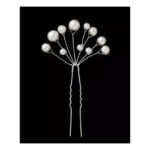 Νυφικό Τσιμπιδάκι- φουρκέτα πέρλες 2 μεγέθη ασημί - Image 2