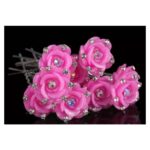 Νυφική φουρκέτα τριαντάφυλλο με κρυσταλλάκια Pink - Image 2