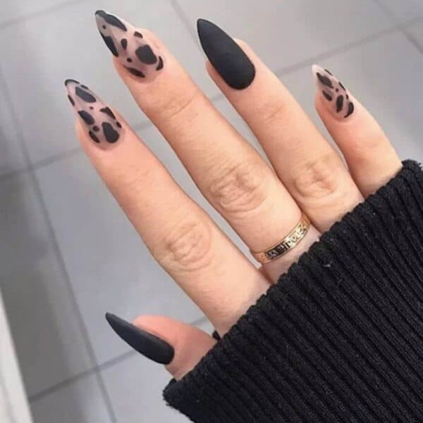 Press-on Nails Ψεύτικα νύχια σετ nail art 24 Τμχ  + 1 extra κόλλα- Black Print - Image 2