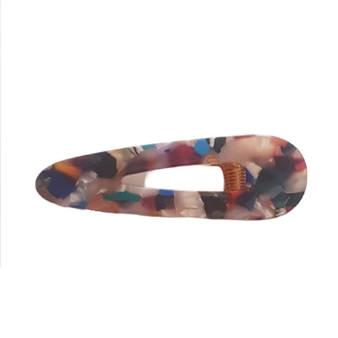 colour-clip-long-woman Γυναικείο fashion clip resin - κοκαλάκι μαλλιών retro - Colour multi 02 - Image 1