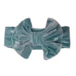 Παιδική- Βρεφική βελούδινη κορδέλα μαλλιών με μεγάλο φιόγκο 5 inches -Green Tirquoise 0-7 χρονών