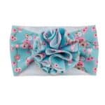 Παιδική- Βρεφική Μαλακή κορδέλα μαλλιών με μεγάλο λουλούδι  5 μηνών-7χρονών waffle- Little Flowers