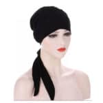 Γυναικείο  Μαλακό Τουρμπάνι  μαλλιών - all Black long(Μαύρο)