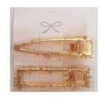Set 2 τμχ Γυναικείο fashion clip resin- κοκαλάκι μαλλιών retro Gold Glass