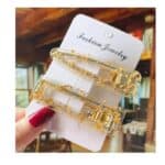 Set 2 τμχ Γυναικείο fashion clip resin- κοκαλάκι μαλλιών retro Gold Glass - Image 2