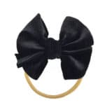 Παιδική- Βρεφική βελούδινη κορδέλα μαλλιών με φιόγκο 4,50 inches 0-7 χρονών Black