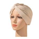 Γυναικείο Υφασμάτινο  Μαλακό Τουρμπάνι  μαλλιών twisted Beige-Cream (μπεζ)