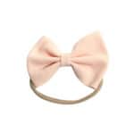 Παιδική- Βρεφική Μαλακή κορδέλα μαλλιών με μεγάλο φιόγκο 13cm Beige 0-5 χρονών