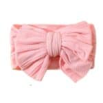 Παιδική- Βρεφική Μαλακή κορδέλα μαλλιών Rib με μεγάλο φιόγκο 13cm 0-8 χρονών Pink