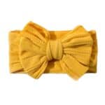 Παιδική- Βρεφική Μαλακή κορδέλα μαλλιών Rib με μεγάλο φιόγκο 13cm 0-8 χρονών Golden