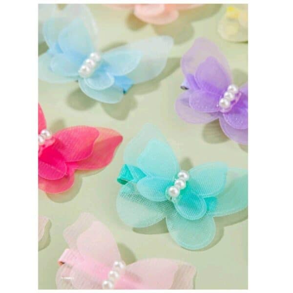 Παιδικό  Clip -Κοκαλάκι μαλλιών Πεταλούδα pearls - Purple - Image 2