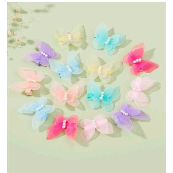 Παιδικό  Clip -Κοκαλάκι μαλλιών Πεταλούδα pearls - Purple - Image 3