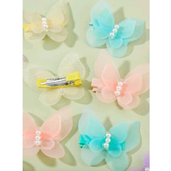 Παιδικό  Clip -Κοκαλάκι μαλλιών Πεταλούδα pearls - Purple - Image 4