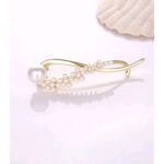 Γυναικείο fashion clip- Κλάμερ μεταλλικό με πέρλες 10cm Gold - Image 4