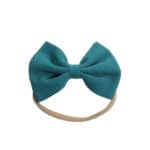 Παιδική- Βρεφική Μαλακή κορδέλα μαλλιών με μεγάλο φιόγκο 13cm Lake Green  0-5 χρονών