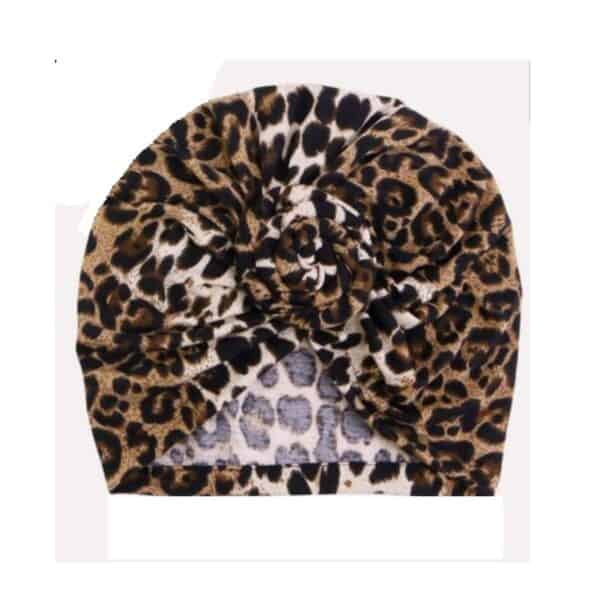Γυναικείο Υφασμάτινο  Μαλακό Τουρμπάνι  μαλλιών leopard Print donut - Image 2