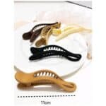 Γυναικείο fashion clip- Κλάμερ  κοκάλινο 11cm Beige - Image 3